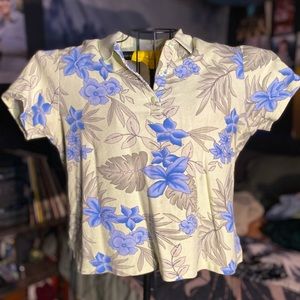 Vacation floral design button up